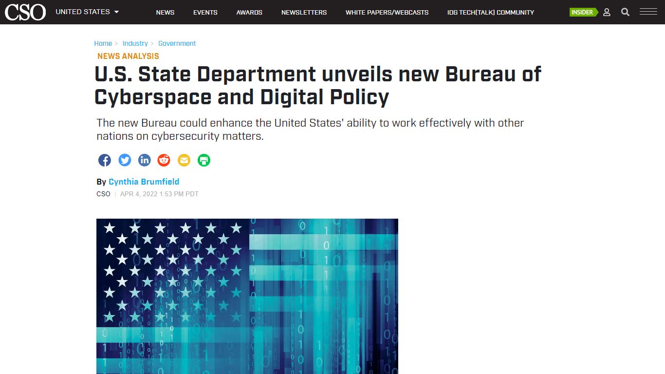 U.S. State Department unveils new Bureau of Cyberspace and Digital ...