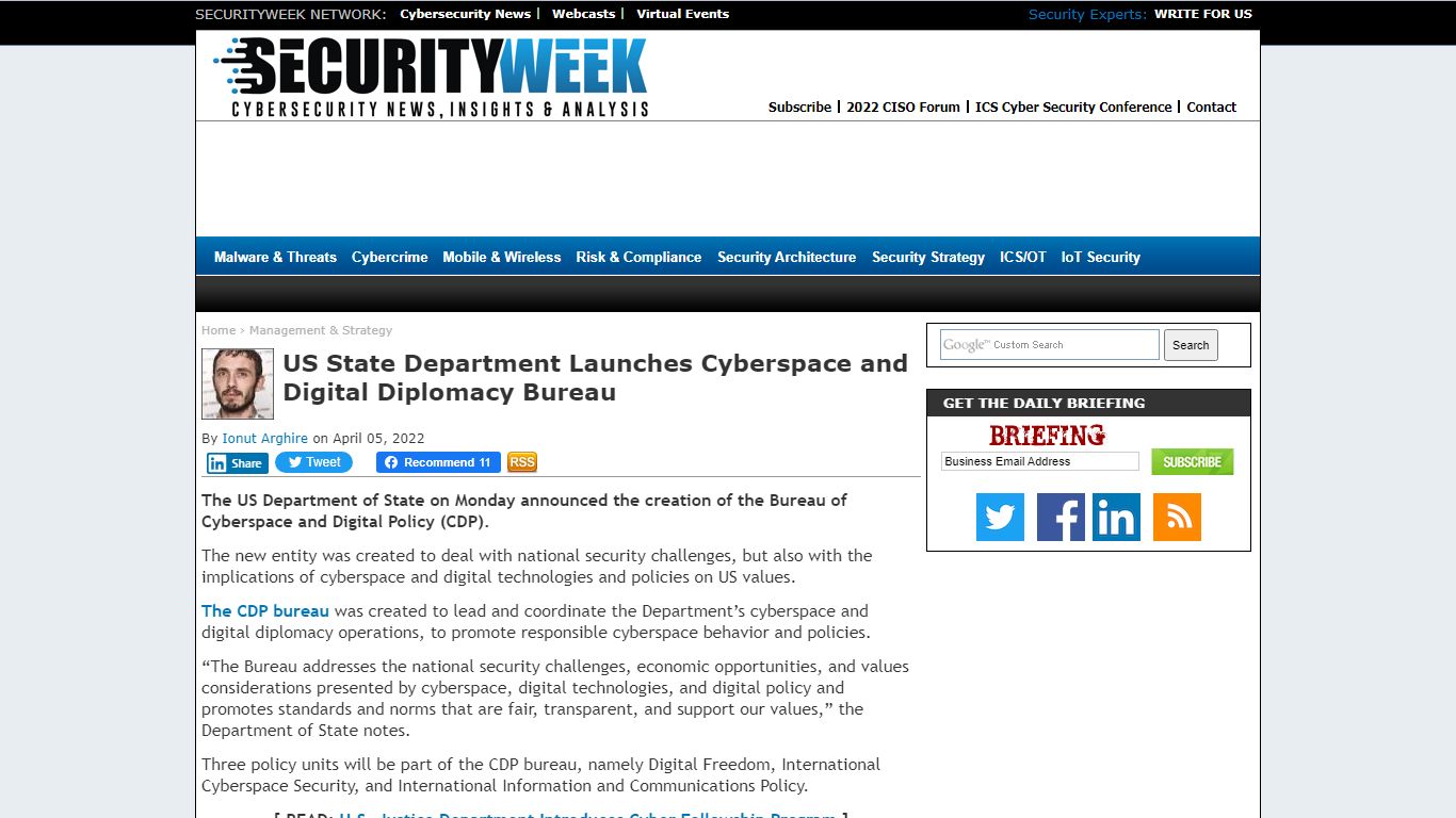 US State Department Launches Cyberspace and Digital Diplomacy Bureau ...